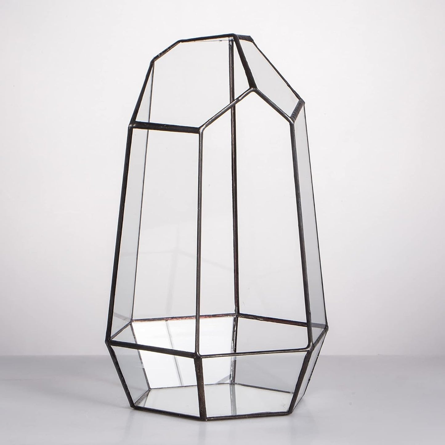 Geometric Glass Terrarium Planter, Black