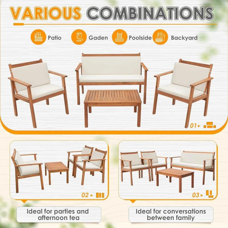 Cabana Outdoor Patio Furniture Set - 4pc