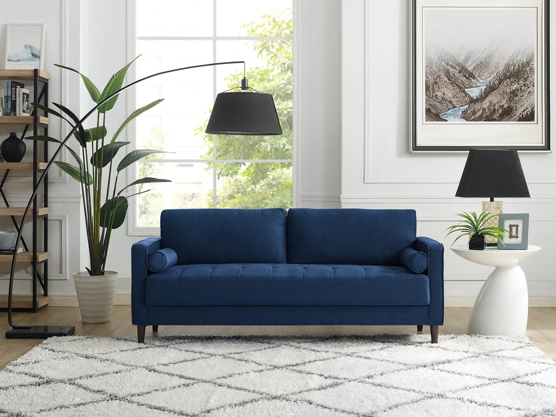 Lorelei Mid-Century Modern Sofa, Navy