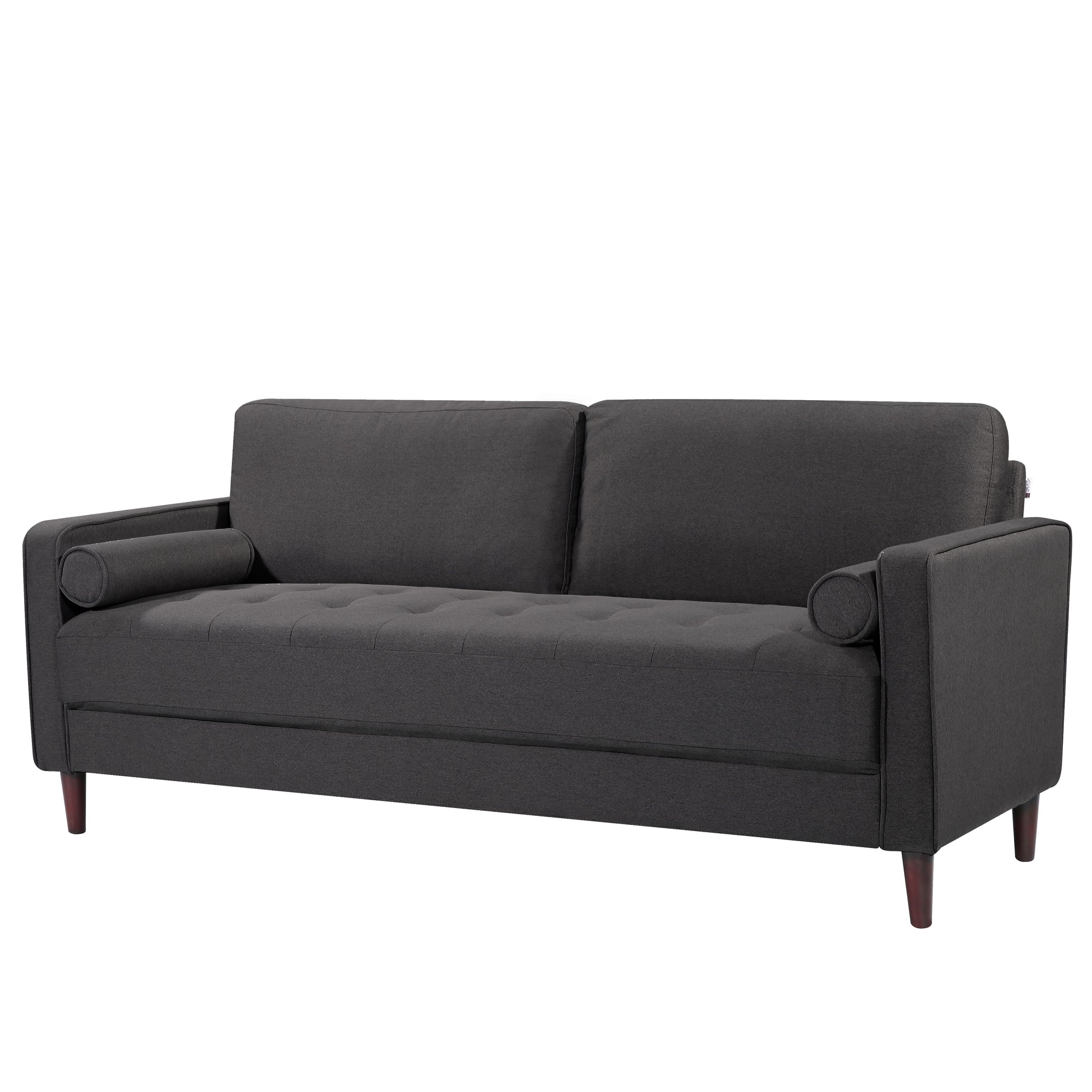 Lorelei Mid-Century Modern Sofa, Heather Gray Fabric